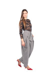 Pantaloni Oversize Vichy Bianco/Nero donna Miss love - 2