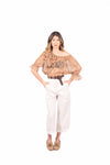 Blusa in Rete Ricamata Fango donna Maryley - 2
