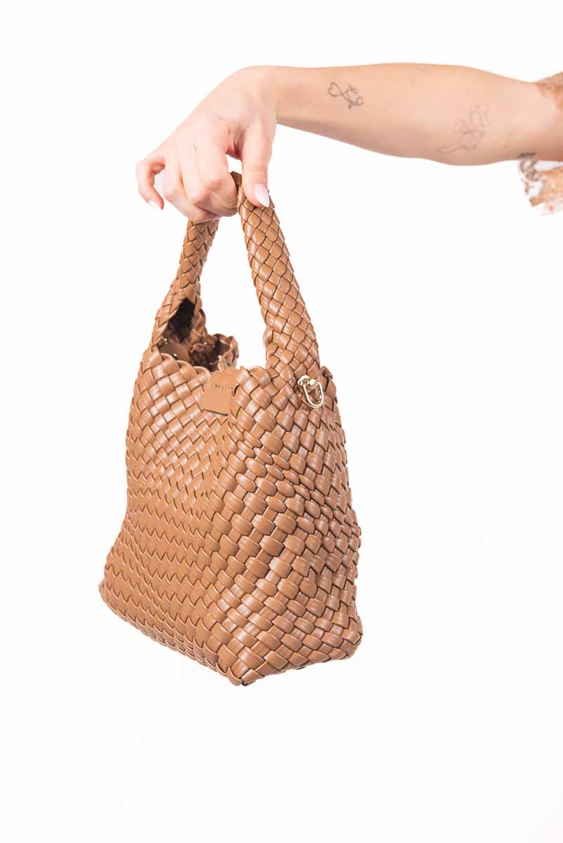 Borsa Intrecciata Cammello donna Miss love - 4