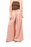 Pantaloni Palazzo con Cintura Rosa donna Maryley - 4