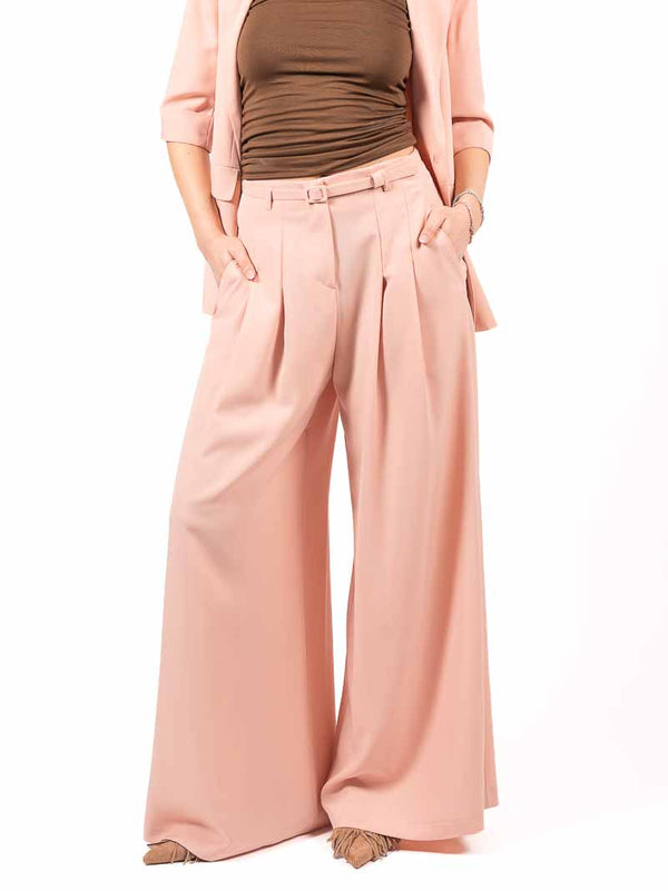 Pantaloni Palazzo con Cintura Rosa da donna Maryley