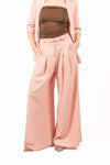 Pantaloni Palazzo con Cintura Rosa donna Maryley - 1