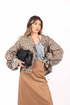 Bomber Check Beige/Marrone donna Tensione in - 5