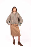 Bomber Check Beige/Marrone donna Tensione in - 7