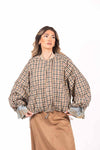 Bomber Check Beige/Marrone donna Tensione in - 1
