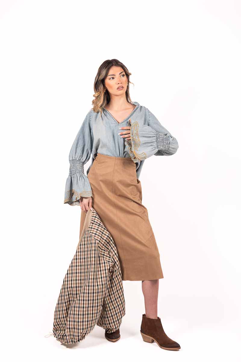 Blusa in Denim donna Tensione in - 3