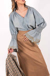 Blusa in Denim donna Tensione in - 1