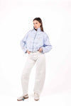 Bomber Ricamato stile Orientale Celeste donna Tensione in - 2