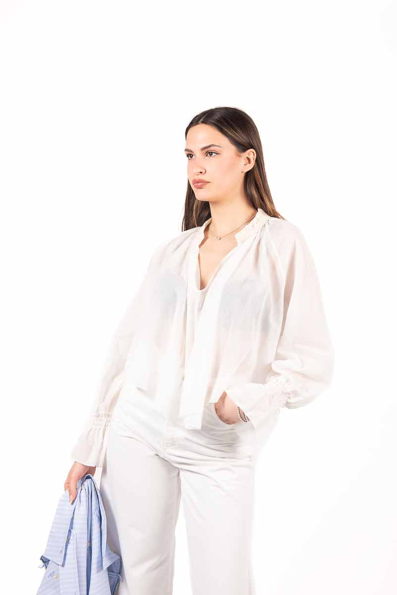 Blusa Arricciata Panna donna Tensione in - 1