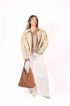 Giacca Corta con Maxi tasche Beige donna Tensione in - 2