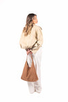 Giacca Corta con Maxi tasche Beige donna Tensione in - 4
