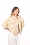 Giacca Corta con Maxi tasche Beige donna Tensione in - 1
