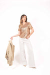 Top Paillettes Oro donna Tensione in - 2
