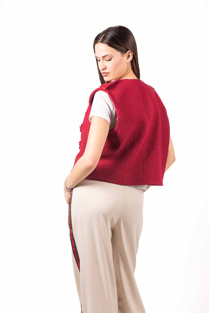 Gilet Rosso con Bottoni donna Tensione in - 2
