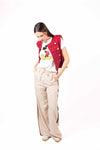 Pantaloni con Banda Beige donna Tensione in - 2