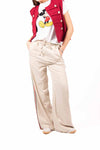 Pantaloni con Banda Beige donna Tensione in - 1