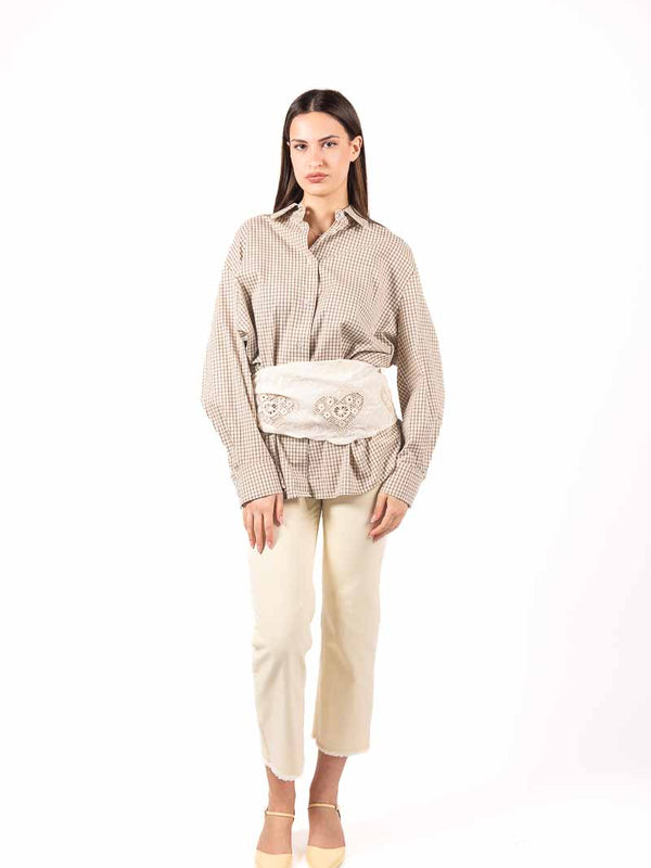 Camicia Soft Check Beige da donna Tensione in