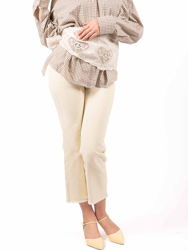Pantaloni Slim Panna da donna Tensione in