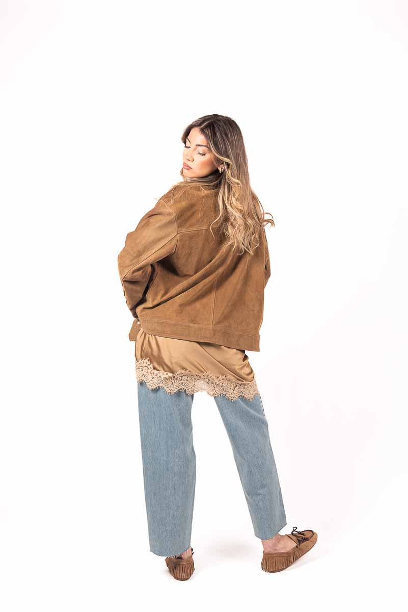 Giubbino Suede Biker donna Tensione in - 6