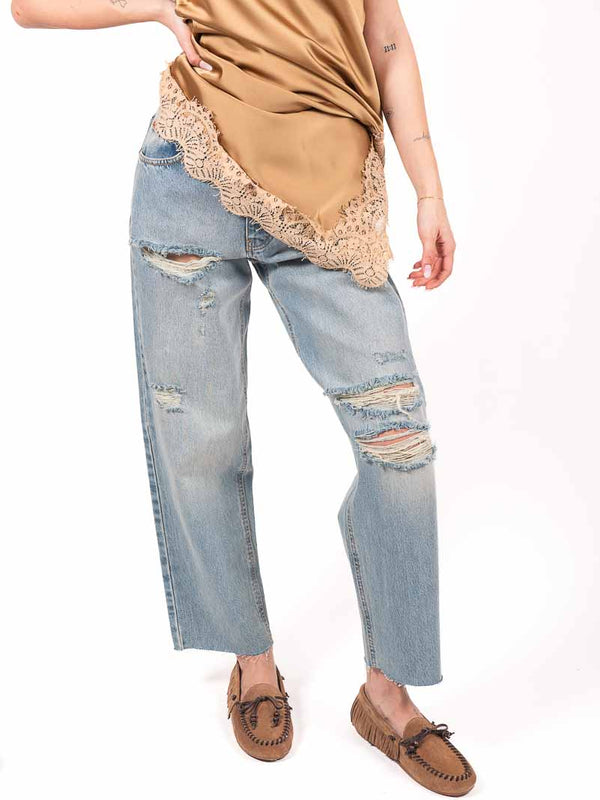 Jeans Straight Fit Destroyed da donna Tensione in