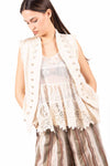 Gilet con Bottoni Panna donna Miss love - 4