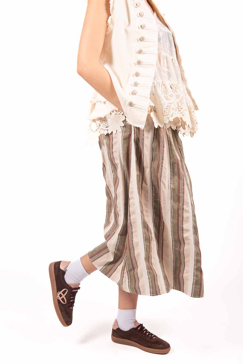 Gonna Midi a Righe Multicolor donna Miss love - 5