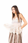 Top in Tulle Ricamato Panna donna Miss love - 2