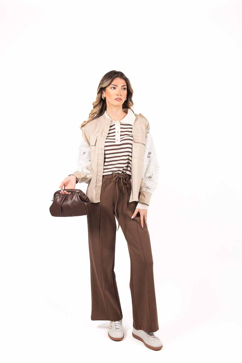 Giacca con Maniche Ricamate Beige donna Miss love - 1