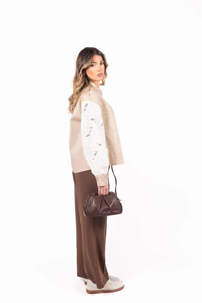 Giacca con Maniche Ricamate Beige donna Miss love - 4