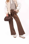 Pantaloni Palazzo in Felpa Cioccolato donna Miss love - 4