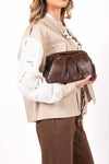 Borsa Morbida con Pieghe Cioccolato donna Miss love - 2