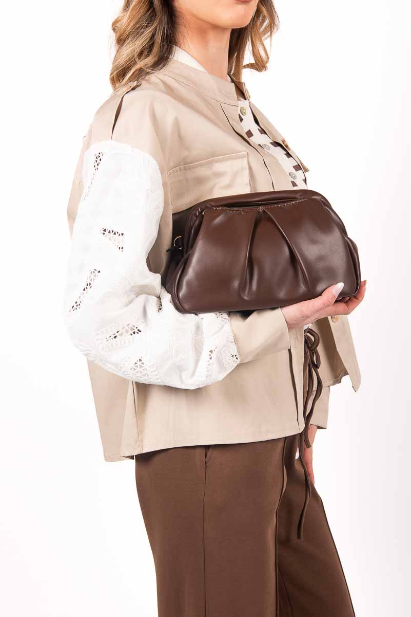 Borsa Morbida con Pieghe Cioccolato donna Miss love - 2