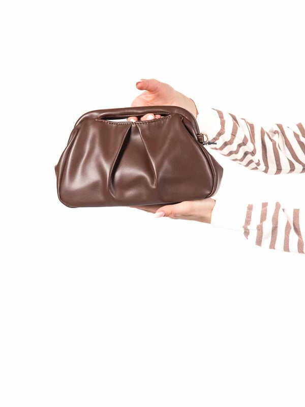 Borsa Morbida con Pieghe Cioccolato da donna Miss love