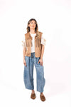 Gilet con Frange Cammello donna Miss love - 2