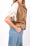 Gilet con Frange Cammello donna Miss love - 3