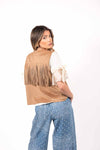 Gilet con Frange Cammello donna Miss love - 5