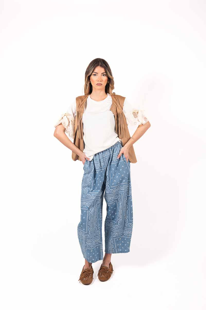 Gilet con Frange Cammello donna Miss love - 4