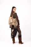 Borsa Shopper Effetto Suede con Borchie Beige donna Miss love - 3
