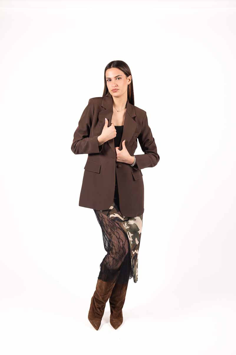 Blazer Oversize Cioccolato donna Miss love - 4