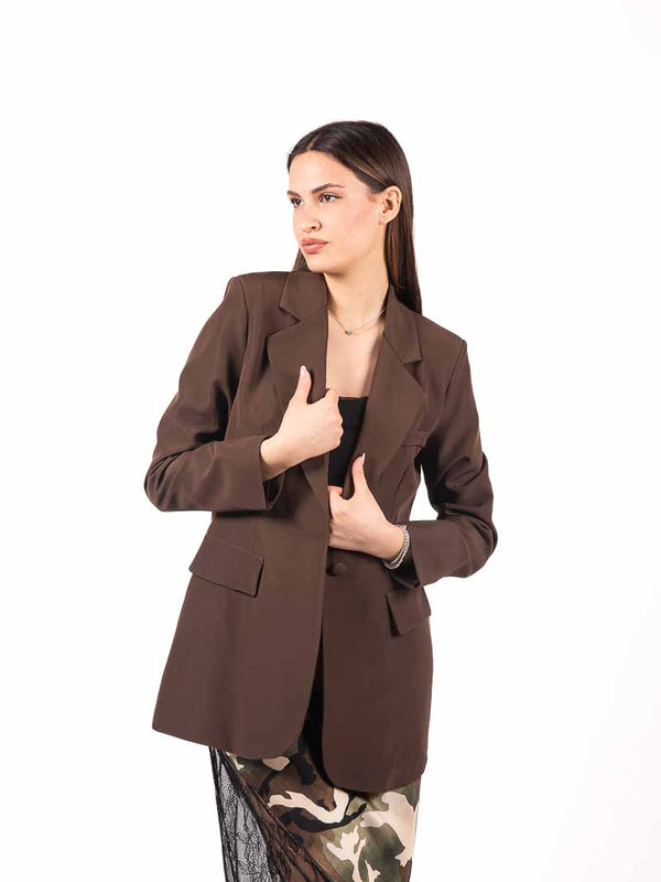 Blazer Oversize Cioccolato da donna Miss love