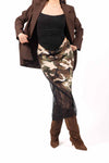 Gonna Midi Camouflage con Pizzo Accoppiato donna Miss love - 1