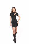 Abito Mini Cut-Out Nero donna Miss love - 3