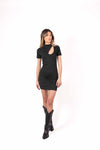 Abito Mini Cut-Out Nero donna Miss love - 2