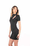 Abito Mini Cut-Out Nero donna Miss love - 5