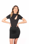 Abito Mini Cut-Out Nero donna Miss love - 6