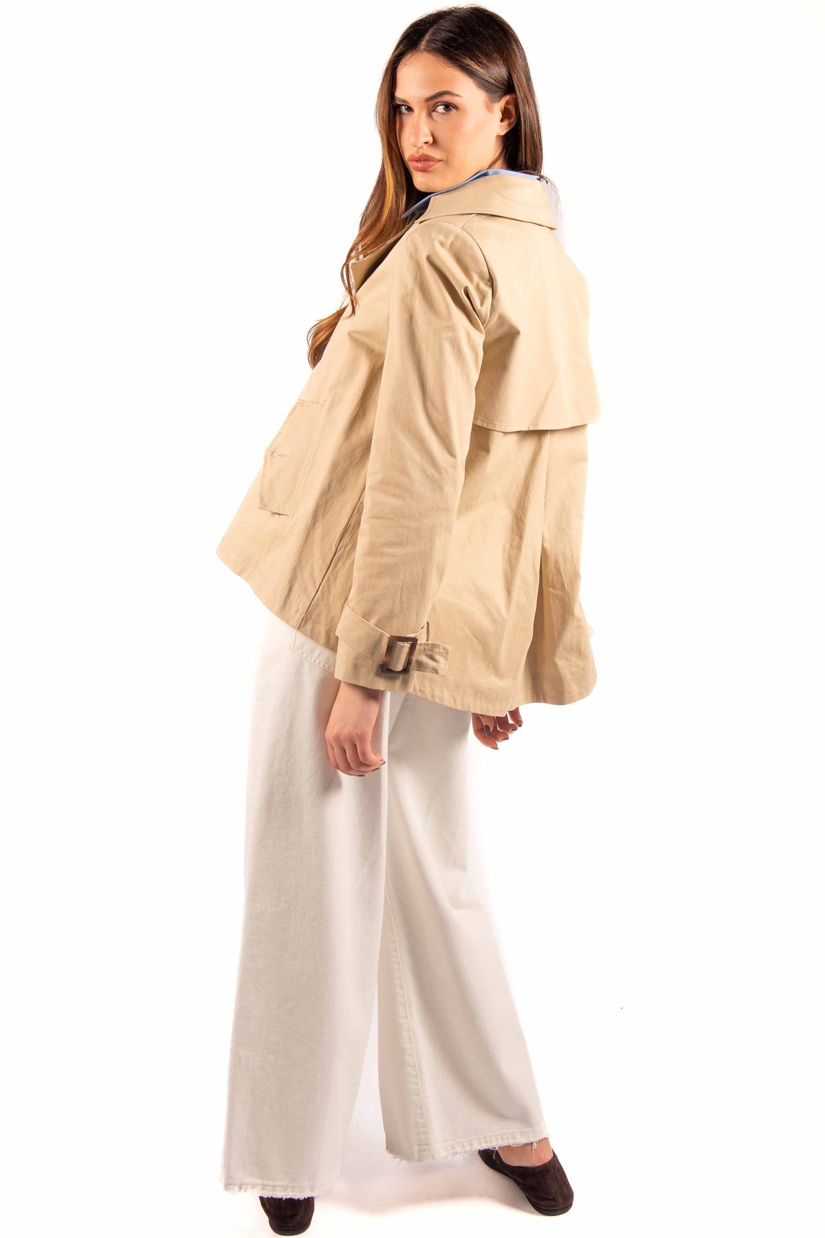 Trench Corto Beige donna Tensione in - 3