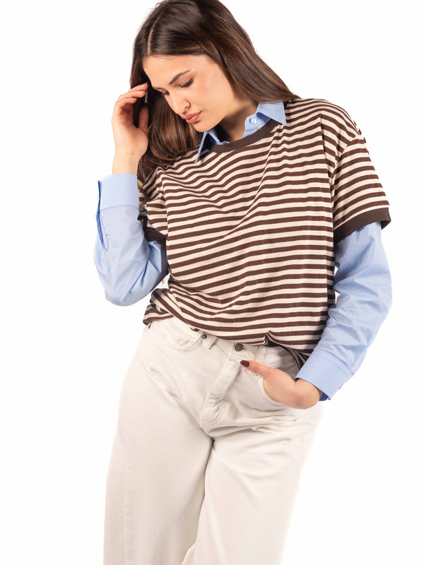 T-Shirt a Righe da donna Tensione in
