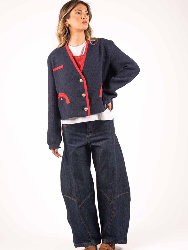 Jeans Wide Leg Lavaggio Scuro da donna Tensione in