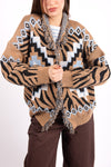 Cardigan Jacquard Con Frange donna Tensione in - 1