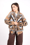 Cardigan Jacquard Con Frange donna Tensione in - 6